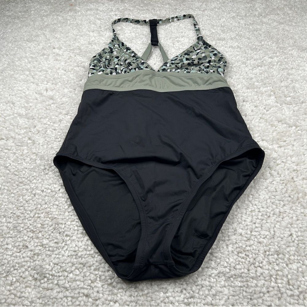 Carve Designs Black and Green One Piece Swimsuit